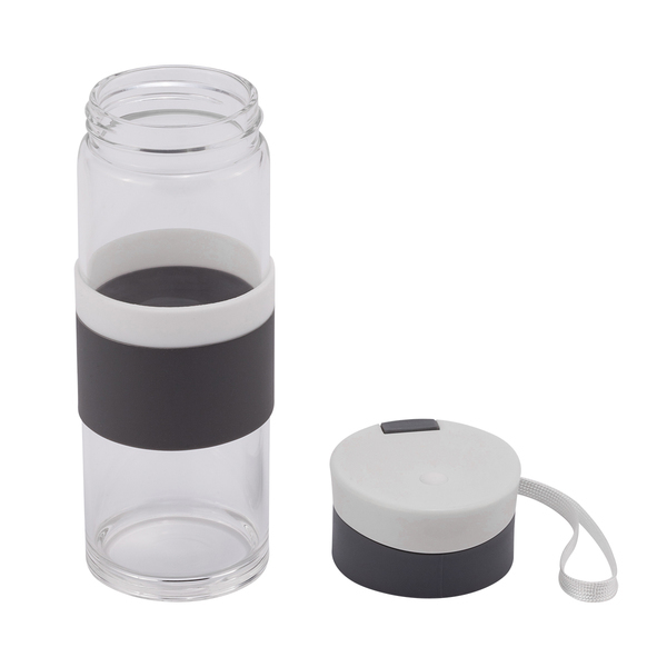 Szklana butelka Top Form 440 ml, biały z nadrukiem logo a