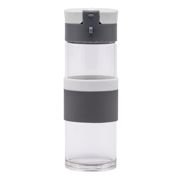 Szklana butelka Top Form 440 ml, biały z nadrukiem logo f