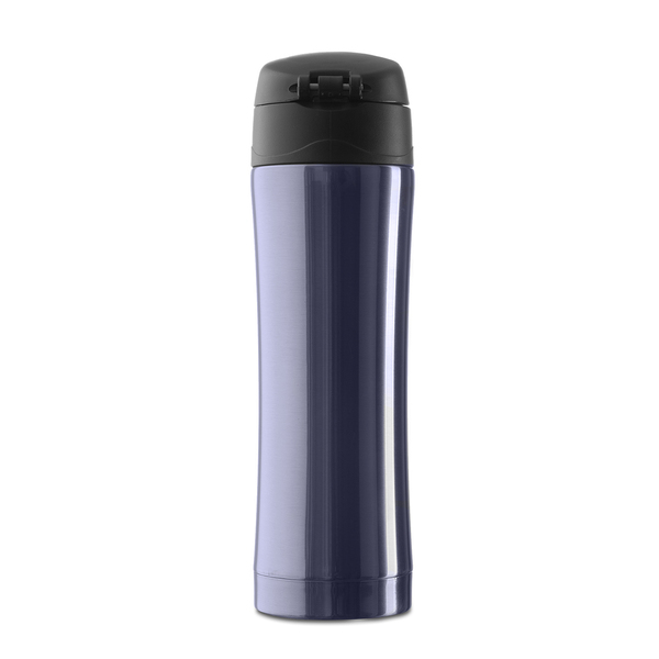 Kubek termiczny Secure 400 ml, grafitowy z nadrukiem logo a