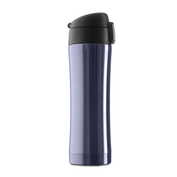 Kubek termiczny Secure 400 ml, grafitowy z nadrukiem logo b