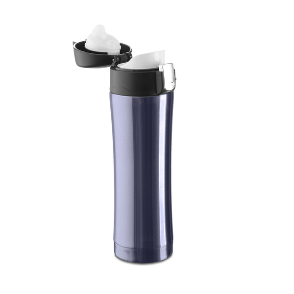 Kubek termiczny Secure 400 ml, grafitowy z nadrukiem logo c