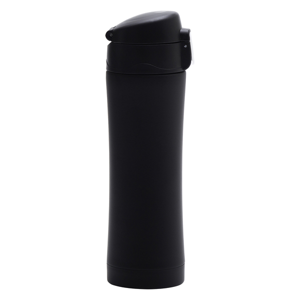 Kubek termiczny Secure 400 ml, czarny z nadrukiem logo d