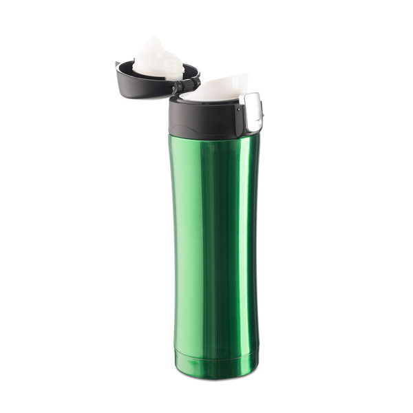Kubek termiczny Secure 400 ml, zielony z nadrukiem logo c