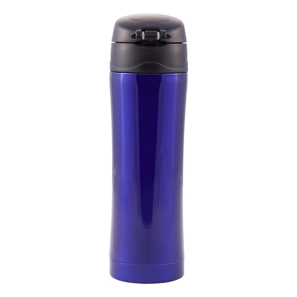 Kubek termiczny Secure 400 ml, niebieski z nadrukiem logo f