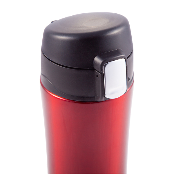 Kubek termiczny Secure 400 ml, czerwony z nadrukiem logo c