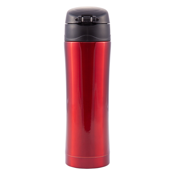 Kubek termiczny Secure 400 ml, czerwony z nadrukiem logo f