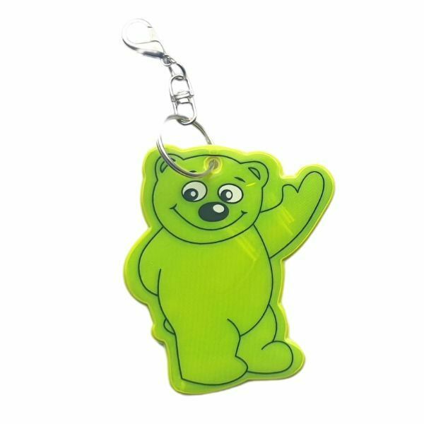 Brelok odblaskowy Beary, żółty z nadrukiem logo - zdjęcie produktu