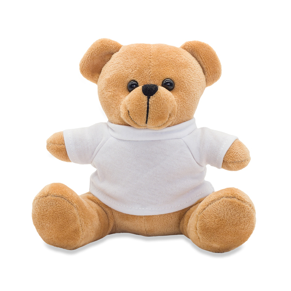 Maskotka Bear, beżowy z nadrukiem logo a