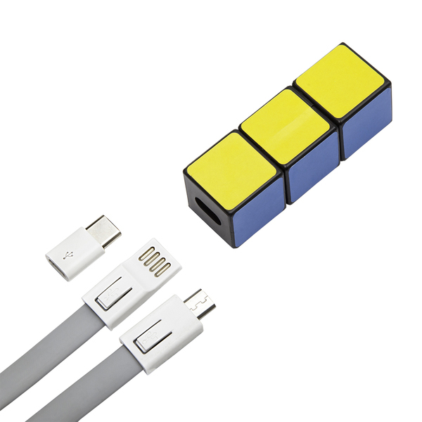 Kabel USB Color click&go, mix z nadrukiem logo b