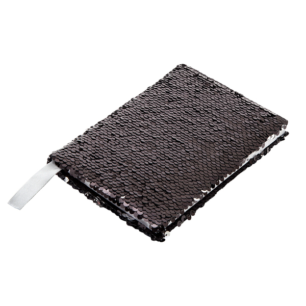 Notes 120x180/80k linia Sequin, czarny z nadrukiem logo a