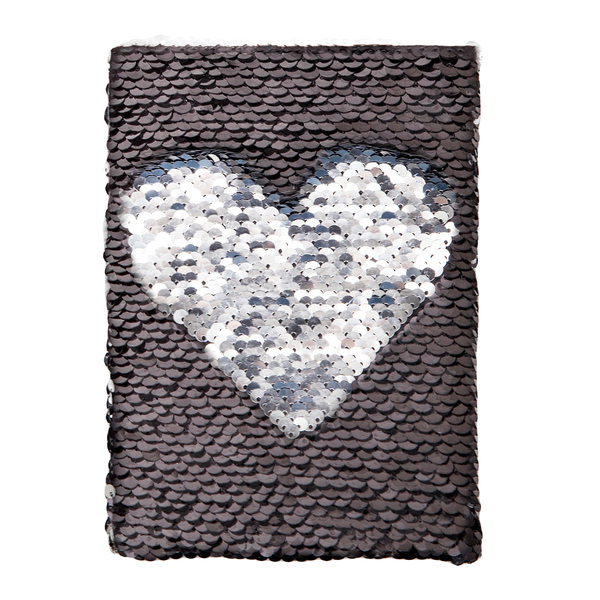 Notes 120x180/80k linia Sequin, czarny z nadrukiem logo b