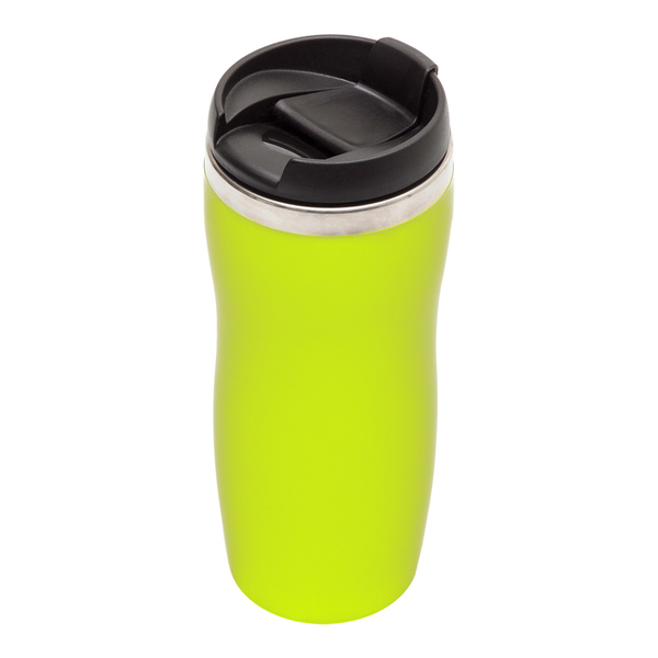 Kubek termiczny Skien 350 ml, zielony z nadrukiem logo