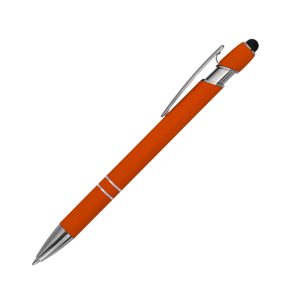 Długopis aluminiowy Softano, pomarańczowy z nadrukiem logo a