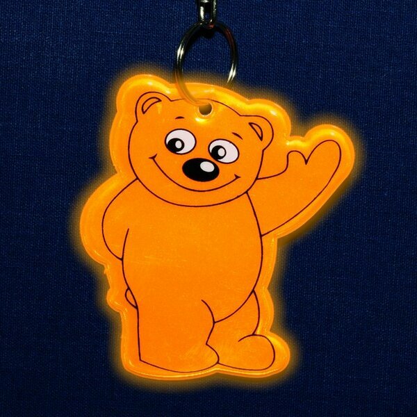 Brelok Beary, pomarańczowy z nadrukiem logo b