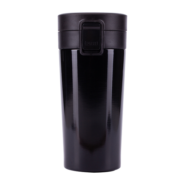 Kubek termiczny Casper 350 ml, czarny z nadrukiem logo e