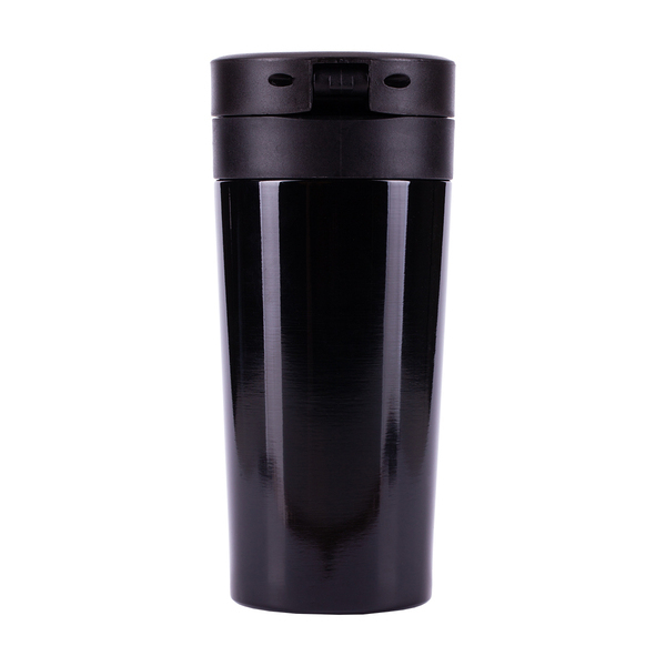 Kubek termiczny Casper 350 ml, czarny z nadrukiem logo f