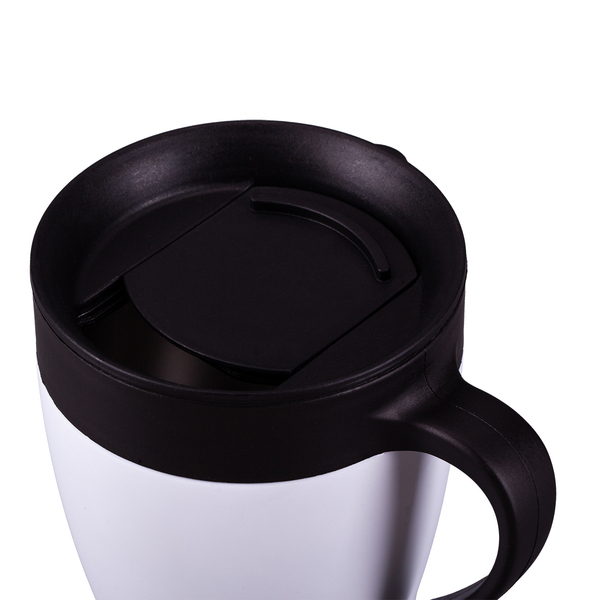 Kubek z uchem Chillout 350 ml, biały z nadrukiem logo b