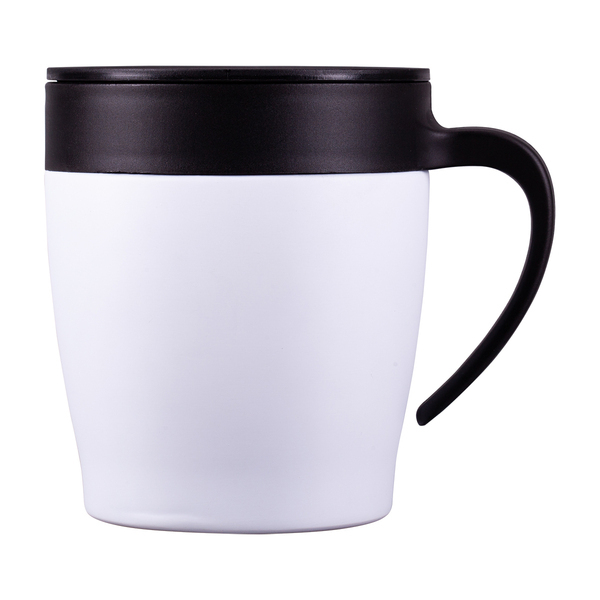 Kubek z uchem Chillout 350 ml, biały z nadrukiem logo d