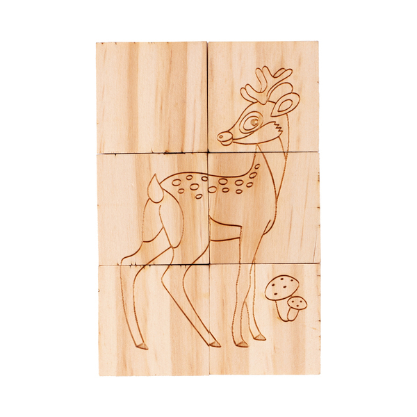 Drewniane klocki Animal World, beżowy z nadrukiem logo b
