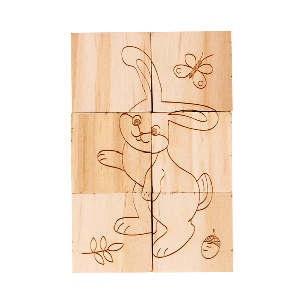 Drewniane klocki Animal World, beżowy z nadrukiem logo c