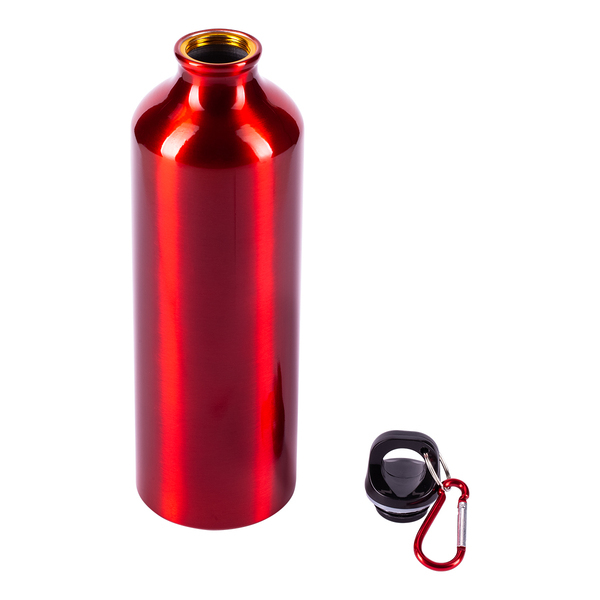 Bidon aluminiowy Easy Tripper 800 ml, czerwony z nadrukiem logo a