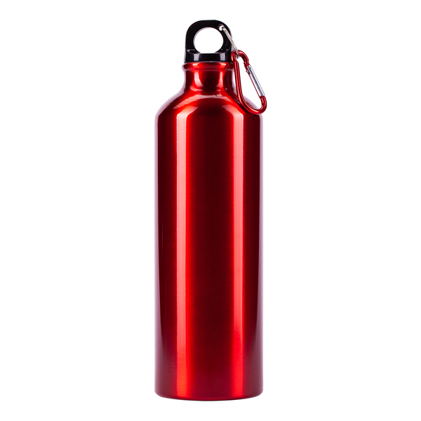 Bidon aluminiowy Easy Tripper 800 ml, czerwony z nadrukiem logo b