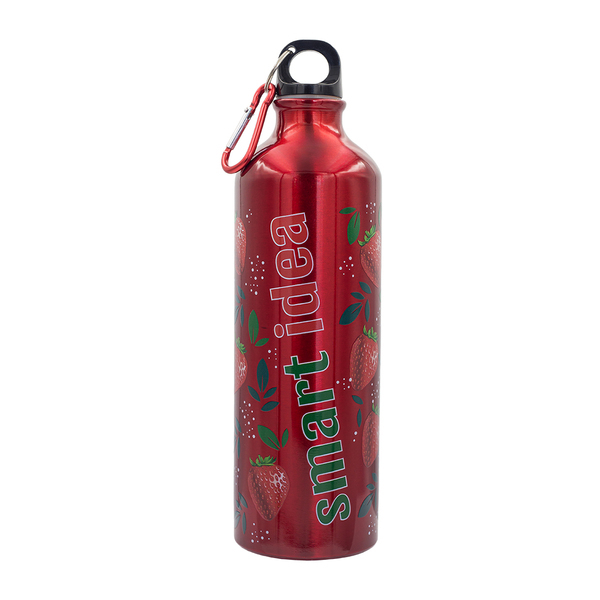 Bidon aluminiowy Easy Tripper 800 ml, czerwony z nadrukiem logo d