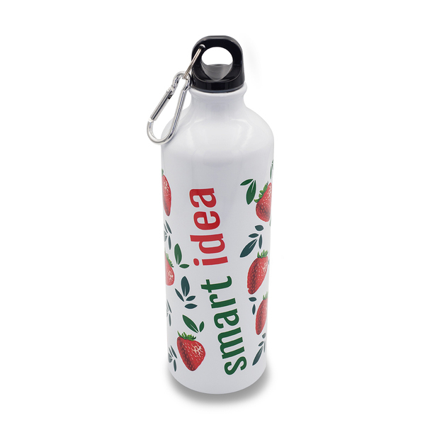 Bidon aluminiowy Easy Tripper 800 ml, biały z nadrukiem logo c