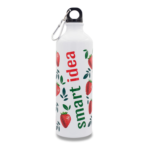 Bidon aluminiowy Easy Tripper 800 ml, biały z nadrukiem logo d