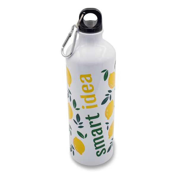 Bidon aluminiowy Easy Tripper 800 ml, biały z nadrukiem logo e