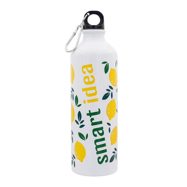 Bidon aluminiowy Easy Tripper 800 ml, biały z nadrukiem logo f