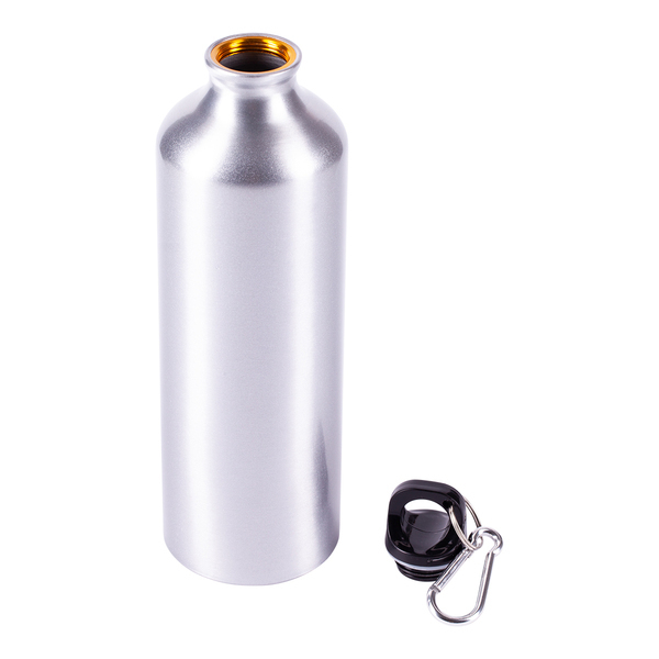 Bidon aluminiowy Easy Tripper 800 ml, srebrny z nadrukiem logo a