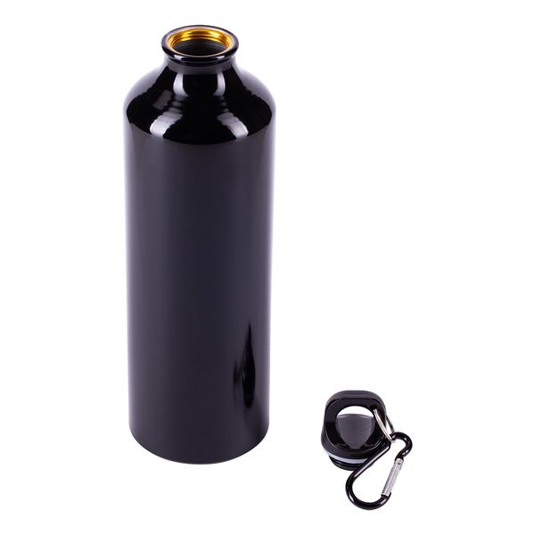 Bidon aluminiowy Easy Tripper 800 ml, czarny z nadrukiem logo a