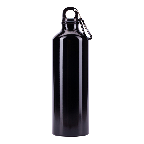 Bidon aluminiowy Easy Tripper 800 ml, czarny z nadrukiem logo b