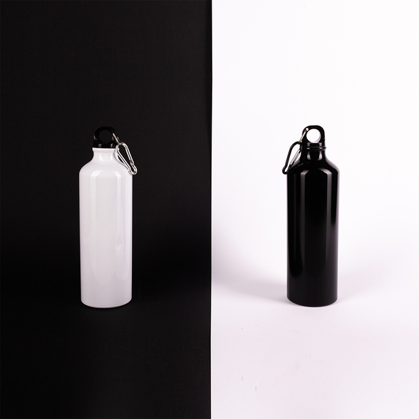 Bidon aluminiowy Easy Tripper 800 ml, czarny z nadrukiem logo c