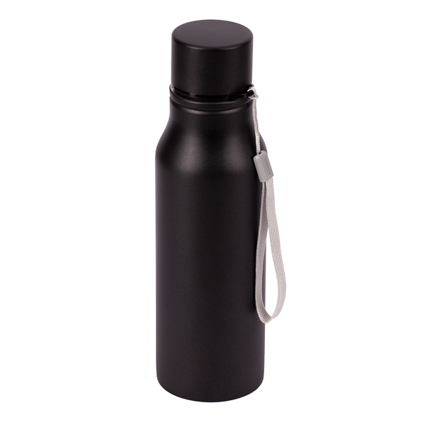 Bidon stalowy Fun Tripping 700 ml, czarny z nadrukiem logo - zdjęcie produktu