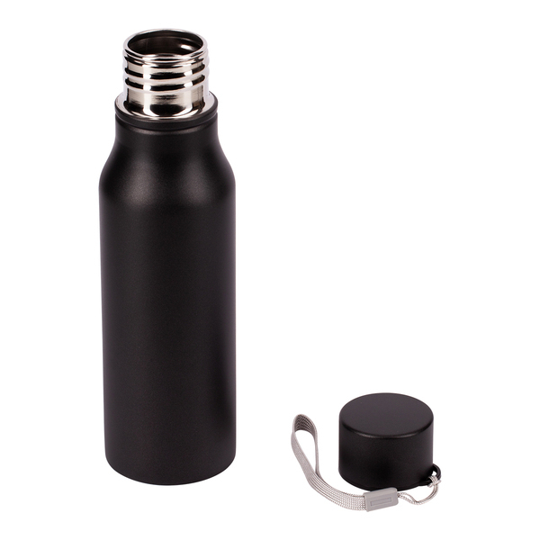 Bidon stalowy Fun Tripping 700 ml, czarny z nadrukiem logo a