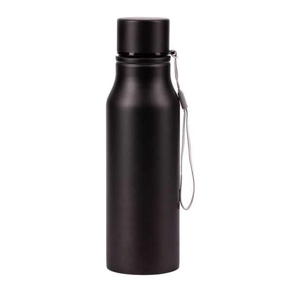 Bidon stalowy Fun Tripping 700 ml, czarny z nadrukiem logo c