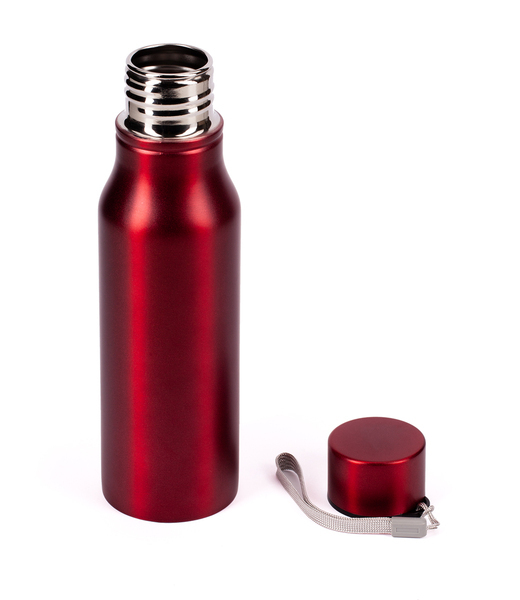 Bidon stalowy Fun Tripping 700 ml, czerwony z nadrukiem logo a