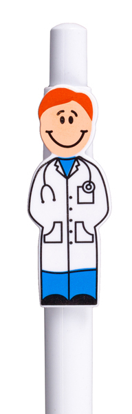 Długopis Medic, biały z nadrukiem logo c