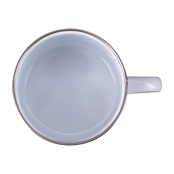 Kubek emaliowany Oldie 500 ml, biały - druga jakość z nadrukiem logo a