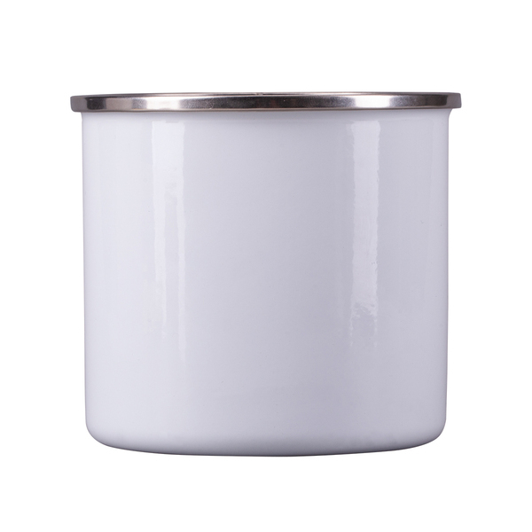 Kubek emaliowany Oldie 500 ml, biały - druga jakość z nadrukiem logo c