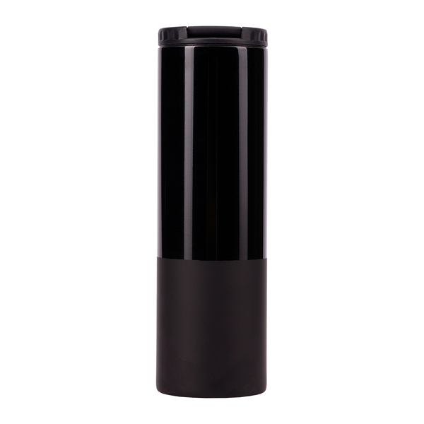 Kubek termiczny Toronto 450 ml, czarny z nadrukiem logo e