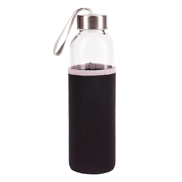 Szklana butelka Vim 500 ml, czarny z nadrukiem logo - zdjęcie produktu