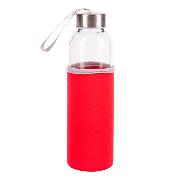 Szklana butelka Vim 500 ml, czerwony z nadrukiem logo - zdjęcie produktu