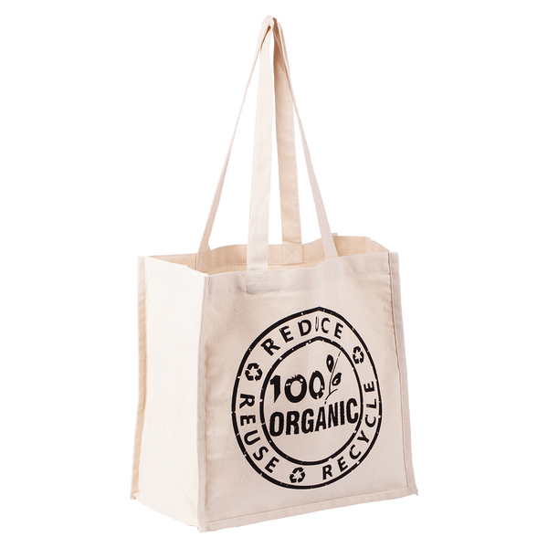 Torba bawełniana Eco-Style, beżowy z nadrukiem logo a