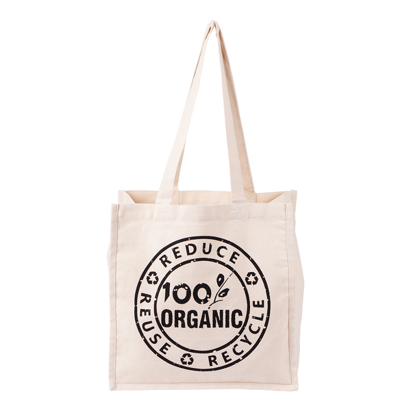 Torba bawełniana Eco-Style, beżowy z nadrukiem logo b
