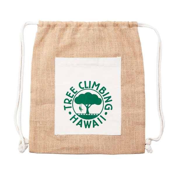 Plecak jutowy Eco-Pure, brązowy z nadrukiem logo a