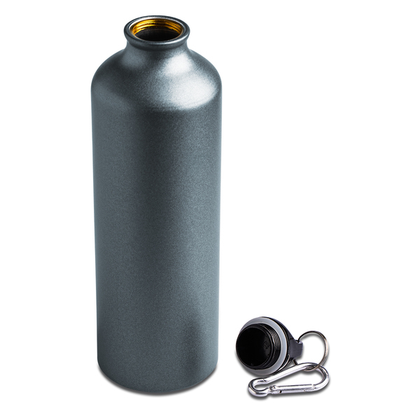 Bidon aluminiowy Tripper 800 ml, grafitowy z nadrukiem logo a