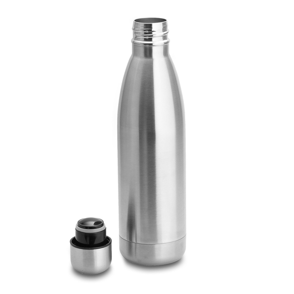 Butelka termiczna Kenora 500 ml, srebrny z nadrukiem logo b